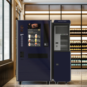Distributeur automatique de café Loyalsuns, noir et blanc, design élégant, usage commercial, H1950xW1060xD860mm, roulettes, rotation à 360°, hauteur réglable - Product Image 5