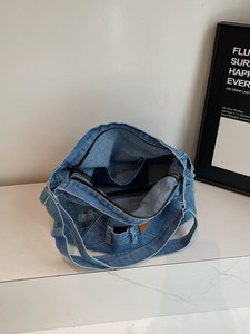 Vintage Denim Artistic Girl Commuting Crossbody <b>Bag</b> for Female <b>College</b> Students Shopping Leisurely Style Single Strap Portable - Product Image 2