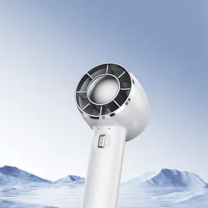 Venta caliente de la fábrica de Shenzhen Cold Compress bldc Fan Ice Cooling mini ventiladores portátiles y portátiles Ventilador de mano con gancho