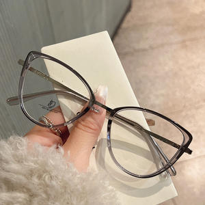 เฉียนไนแว่นตาผู้หญิงทรงแคทอายกรอบเต็มป้องกันแสงสีฟ้าเลนส์ Ac ดีไซน์ไม่สม่ำเสมอสไตล์ยุโรป - Product Image 3