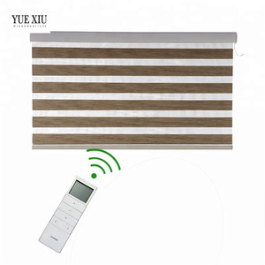 Home Center Cordless Window Roller <strong>Curtain</strong> Shade 100% Polyester Fabric Motorized Rainbow Blinds Light Filtering Zebra Blinds - Product Image 2