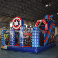 Château gonflable commercial à thème héros pour enfants, pour jouer en extérieur et en intérieur
