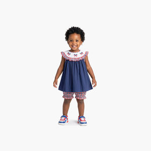 Conjunto <span class=keywords><strong>de</strong></span> Vestidos para Niñas con Bordado sin Mangas <span class=keywords><strong>de</strong></span> 2 Piezas para el 4 <span class=keywords><strong>de</strong></span> <span class=keywords><strong>Julio</strong></span>, Ropa Infantil Personalizada - Product Image 3