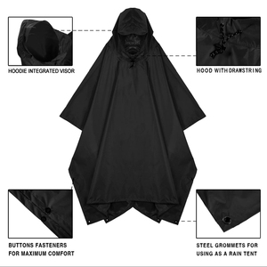 Poncho de Pluie Imperméable et Coupe-Vent en Polyester pour Extérieur, Fourniture d'Usine, Imperméable Individuel pour Camping, Randonnée et Excursions - Product Image 2