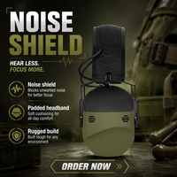 Protège-oreilles de chasse et de tir électroniques, protection auditive, amplification, pliables, bandeau réglable, ABS, certifiés CE, réduction du bruit de 29 dB
