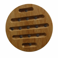 Set de table classique en bambou, résistant à la chaleur, réutilisable, durable, écologique, pour cuisine, 18 cm de diamètre, pour casseroles, bols, assiettes