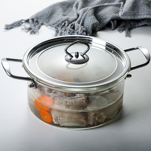Nồi súp thủy tinh borosilicat cao cấp Hxglass 2025, nắp gỗ thép không gỉ, dùng được trên bếp lửa, chảo thủy tinh trong suốt, dụng cụ nhà bếp - Product Image 6