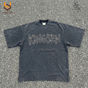 Streetwear Hip-Hop <b>Men's</b> Vintage <b>Retro</b> Rhinestone Breathable Cotton Loose Heavyweight Streetwear T <b>Shirt</b> - Product Image 1
