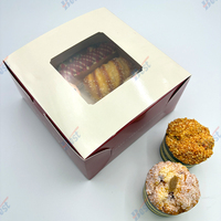 Caja de pastel de papel de grado alimenticio Caja de rebanadas de pastel de embalaje con tablero de pastel de ventana