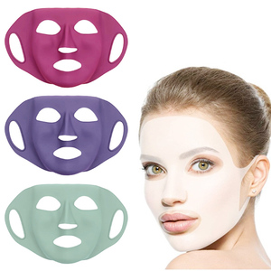 Reusable 100% Food Grade Silicone Face Mask Sheet Masks Anti-wrinkle Moisturizing Eco-friendly Cover <b>Holder</b> <b>Skincare</b> Beauty Care - Product Image 2