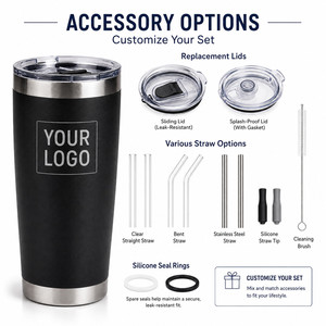 Custom Logo 20oz Vacuum Insulated Tumbler Stainless Steel Slim Travel Mug With <b>Straw</b> Reusable Coffee <b>Cup</b> For Hot Cold Drinks - Product Image 5