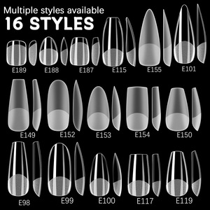 600 pièces de <span class=keywords><strong>faux</strong></span> ongles en <span class=keywords><strong>gel</strong></span> souple à presser, double face, mat, <span class=keywords><strong>sans</strong></span> couture, en ABS, avec formes cercueil, amande, ovale, stiletto, pour nail art - Product Image 4