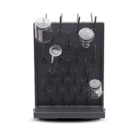 Rak Pengering Tahan Asam yang Dipasang di Dinding PP dengan Pegboard Satu Sisi dan Baki Pembuangan untuk Tabung Reaksi, Gelas Ukur, Laboratorium, Desain Modern.