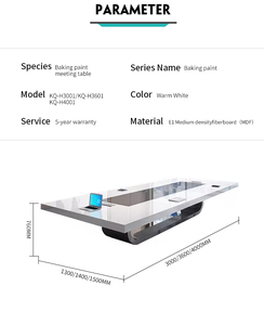 Nướng sơn bàn trước hiện đại nội thất văn phòng sang trọng phòng hội nghị bảng 12 người họp bàn Bàn - Product Image 5