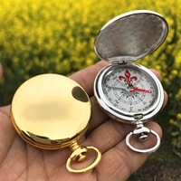 Montre de poche personnalisée lumineuse en or pour l'escalade montre du Nord boussole montre d'extérieur boussole en cuivre spot