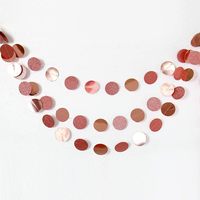 Roségold Glitzer-Punkt-Girlande Geburtstagsparty-Dekorationen Kreisförmige Luftschlangen Banner Hintergrund für Hochzeiten Brautparty-Dekor
