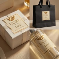 Étiquettes autocollantes en papier texturé gaufré or mat 3D de luxe personnalisées pour parfums avec logo en relief