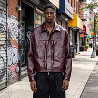 Blouson de moto en cuir personnalisé OEM/ODM avec logo et impression graphique, fermeture éclair, col rabattable, grandes tailles pour hommes