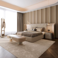 Lit en bois de style nordique de luxe italien, grand et plat, pour chambre principale, avec dossier souple, pour hôtel, école ou chambre à coucher à domicile