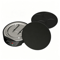 Crêpière Électrique Détachable Antiadhésive 30 cm 1000W avec Thermostat Réglable et Plaques à Gaufres pour Usage Domestique