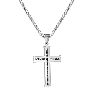 Collana di gioielli amuleti Unisex alla moda collana con ciondolo croce cristiana lucida In acciaio inossidabile lucida collana con ciondolo In-Stock - Product Image 5