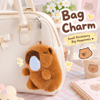 Porte-clés en peluche Capybara mignon qui ronfle, breloque de sac à dos pour couple, poupée, figurine, cadeau créatif de boutique