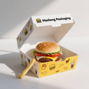 Caja de Embalaje Personalizada para Hamburguesas, Comida Rápida para Llevar, Caja para Hamburguesas, Caja para Pollo Frito, Contenedor para Llevar - Product Image 3