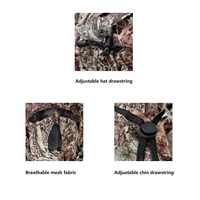 Chapeau camouflage 3D à feuilles avec masque intégré, respirant et léger, casquette de chasse en polyester avec masque, accessoires de camouflage pour la chasse