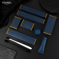 Kit d'articles de toilette jetables personnalisés avec logo pour hôtel, comprenant shampoing, savon, brosse à dents et gel douche, pour les fournitures de chambre d'hôtes et les voyages