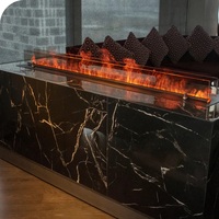 Chimenea holográfica eléctrica de 3 lados, chimenea de vapor de agua moderna decorativa para interiores, diseño independiente con control remoto