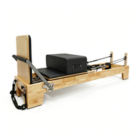 Système de poulie à corde réglable pour barre de pieds en bois de chêne pour Reformer Pilates avec fixation de boîte pour studio commercial