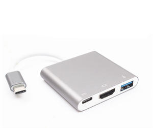 Justlink <span class=keywords><strong>3</strong></span> In-1 USB3.1 TYPE-C ke USB3.0 HDMI 4K30Hz PD100W Adaptor Multiport Hub untuk Laptop HDTV dengan Output Resolusi 4K - Product Image 2