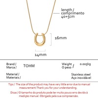 Chaîne de chandail à pendentif en acier inoxydable de style simple collier en acier au titane en forme de U à la mode, polyvalent et haut de gamme