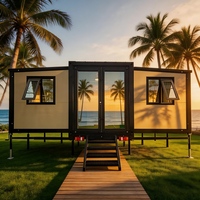 Maison conteneur préfabriquée extensible de luxe 20ft 40ft à faible coût, design moderne, installation rapide, pour hôtel et appartement, 2-4 personnes