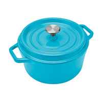 Olla de Hierro Fundido Esmaltada con Revestimiento de Esmalte Negro Antiadherente, Apta para Horno, Gas e Inducción, con Tapa