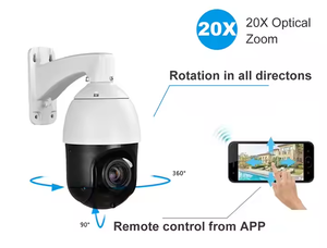Caméra dôme haute vitesse à balayage 360 degrés, caméra PTZ avec zoom optique 20x, caméra dôme extérieure avec PoE intégré pour système NVR - Product Image 5
