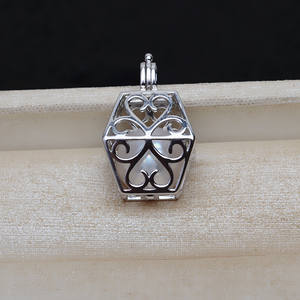 Pendentif pour sac à main en argent S925, style européen et américain, plateau vide DIY pour perles non perforées 9-10 mm 4816 - Product Image 3