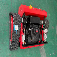 Débroussailleuse à chenilles tout-terrain télécommandée autotractée à moteur thermique pour jardin