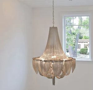 Zèle Éclairage mariage Artistique frange pendentif lumière Moderne En Aluminium Chaîne Gland Lustre - Product Image 6