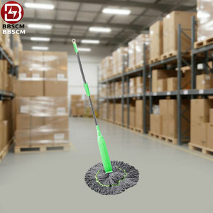 Mopa de microfibra 2 en 1 con mango largo y sistema de autoescurrido, herramienta de limpieza giratoria mágica con varilla de acero - Product Image 4