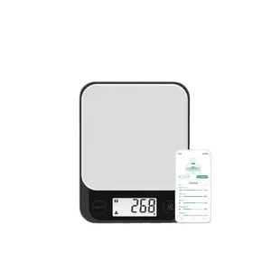 厨房数字食品秤带蓝牙5千克不锈钢营养智能数字体重秤带营养计算器