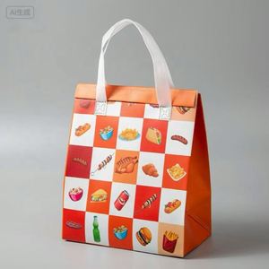 Sac isotherme Fusheng personnalisé avec logo et couleurs, imperméable, en non-tissé, avec doublure en aluminium, pour la livraison de nourriture à emporter - Product Image 4