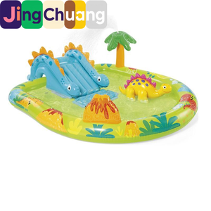 Piscina con Tobogán y Rociador de Agua JingChuang57166, Piscina Infantil con Pelotas de Agua, Diseño de Parque de Dinosaurios Volcánicos - Product Image 3