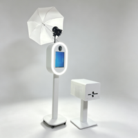 Machine de photomaton modulaire pour iPad avec appareil photo reflex numérique, colonne réglable en hauteur, anneau lumineux et support de flash pour événements commerciaux