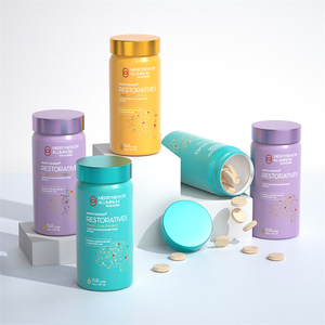180g 200g Aluminum <b>Bottle</b> for Supplement Capsule and <b>Pill</b> Food Grade Metal Container with Double Lid - Product Image 2