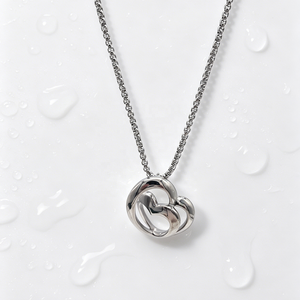 Kalung Liontin Hati Ganda Lapis Emas 18K Bahan Stainless Steel Vakum, Hadiah Romantis untuk Kekasih - Product Image 5