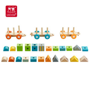 Multi-förmige Blöcke Holz spielzeug Bahngleise mit aufregenden Optionen zur Verbindung - Product Image 4