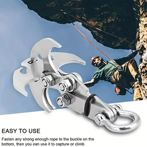 Gancho de Escalada para Exteriores, Gancho de Gravedad de Acero Inoxidable, Gancho Plegable de Supervivencia para Escape, Garra Pesada para Escalada y Vuelo - Product Image 6