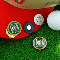 Lot de marqueurs de balle de golf en métal avec motif billet de banque et clip pour chapeau, couleur verte