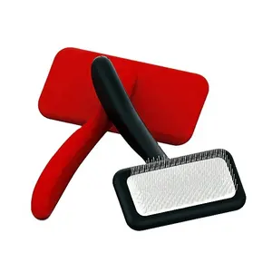 New Arrival Cepillo de gato 92x170mm 67g Painted Soft Wooden handle Black Pet Undercoat Hair Grooming Pet Slicker Brush
